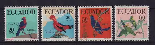 Ecuador 1958 Vögel Mi.-Nr. 981-984 postfrisch ** 