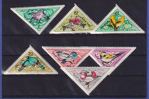 Mongolei 1961 Vögel Mi.-Nr. 205-211 postfrisch **