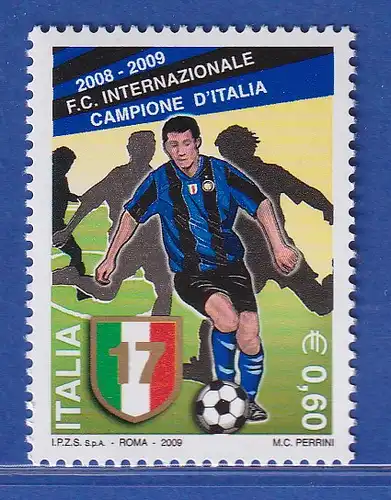 Italien 2009 Gewinner der Fußballmeisterschaft Inter Mailand Mi.-Nr. 3307 **