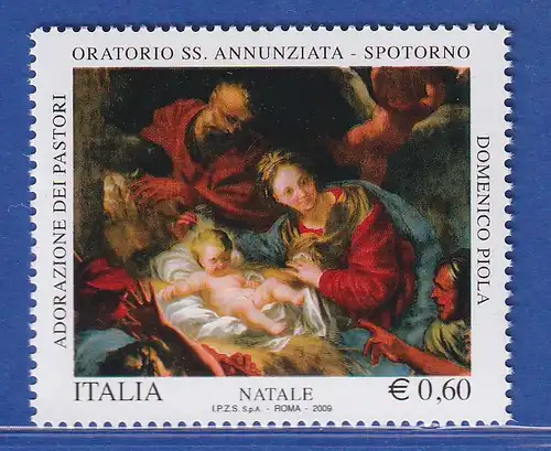 Italien 2009 Weihnachten, Gemälde von Domenico Piola  Mi.-Nr. 3343 ** 