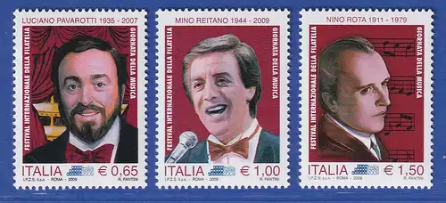 Italien 2009 Briefmarkenausst. ITALIA 2009, Rom,Tag der Musik Mi.-Nr. 3345-47** 