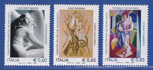 Italien 2009 Künstler des 20. Jahrhunderts Mi.-Nr. 3353-55 ** 