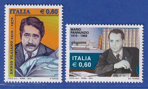 Italien 2010 Ennio Flaiano und Mario Pannunzio, Schriftsteller Mi.-Nr.3363-64** 