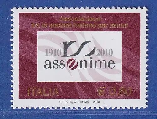 Italien 2010 Verband italienischer Aktiengesellschaft ASSONIME Mi.-Nr. 3387 ** 