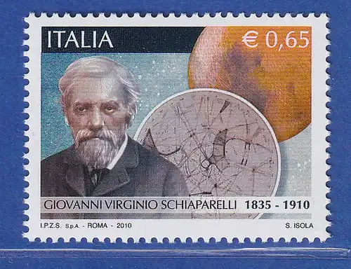 Italien 2010 Giovanni Schiaparelli Astronom Mi.-Nr. 3393 ** 