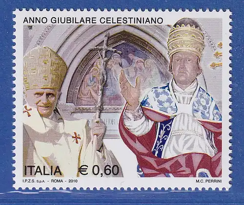 Italien 2010 Papst Benedikt XVI. und Papst Cölestin V.  Mi.-Nr. 3394 ** 