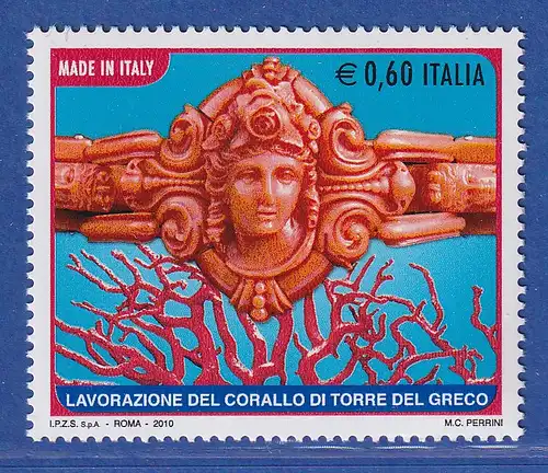 Italien 2010 Made in Italy, Korallenschmuck aus Torre del Greco Mi.-Nr. 3404 ** 