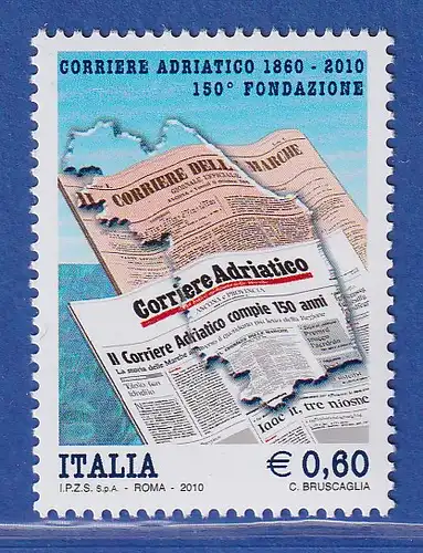 Italien 2010 Tageszeitung Corriere Adriatico, Ancona  Mi.-Nr. 3406 ** 