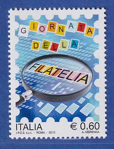 Italien 2010 Tag der Briefmarke, Lupe Briefmarken Mi.-Nr. 3417 ** 