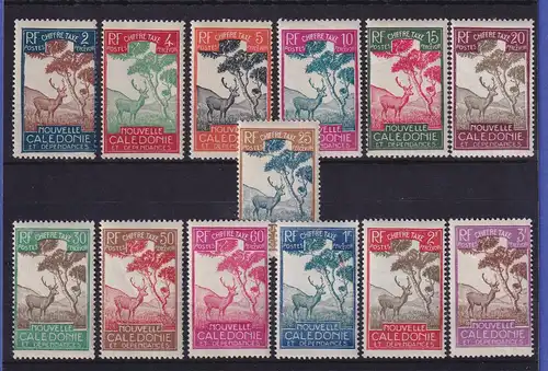 Neukaledonien 1928 Portomarken Hirsch Mi.-Nr. 19-31 postfrisch **
