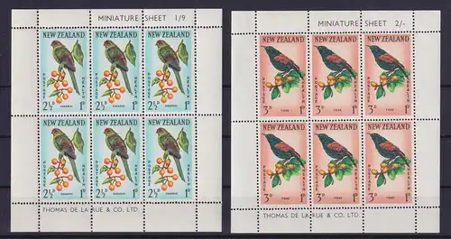 Neuseeland 1962 Vögel Mi.-Nr. 422-423 Kleinbögen postfrisch **