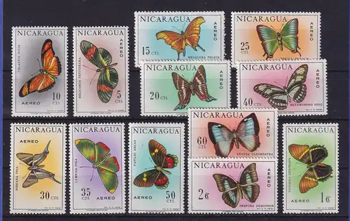 Nicaragua 1967 Schmetterlinge Mi.-Nr. 1434-1445 postfrisch **