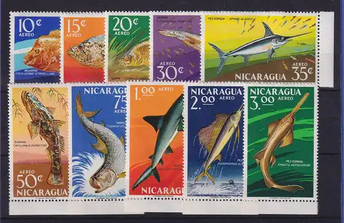 Nicaragua 1969 Fische Mi.-Nr. 1501-1510 postfrisch **