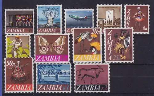 Sambia 1968 Einheimische Motive Mi.-Nr. 39-50 postfrisch **