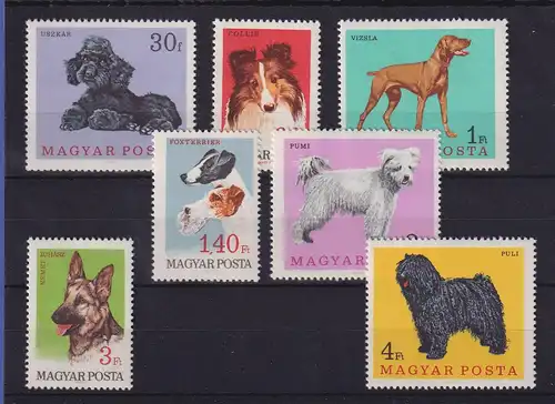 Ungarn 1967 Hunde Mi.-Nr. 2337-2343 A postfrisch **