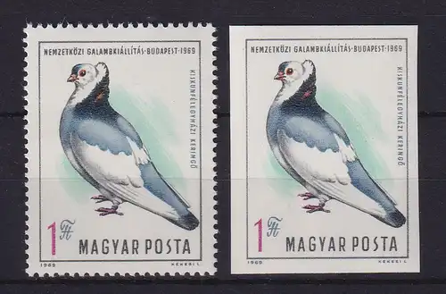 Ungarn 1969 Felsentaube Mi.-Nr. 2562 A / B postfrisch **