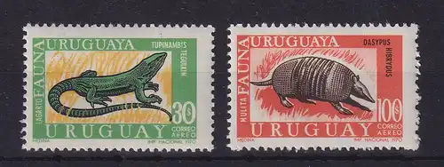 Uruguay 1970 Eidechse und Gürteltier Mi.-Nr. 1165-1166 postfrisch **