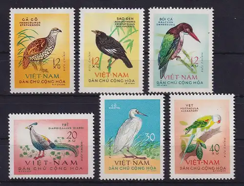 Vietnam 1963 Vögel Mi.-Nr. 275-280 (*)