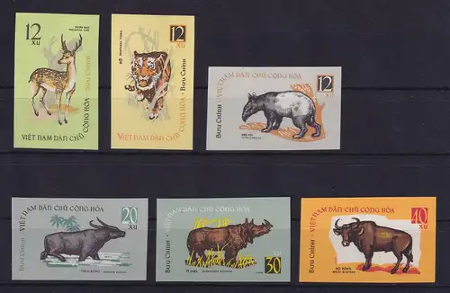 Vietnam 1964 Wildtiere Mi.-Nr. 319-324 (*)