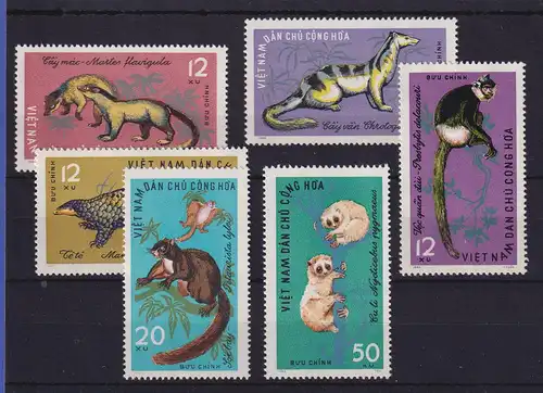 Vietnam 1965 Naturschutz Wildtiere Mi.-Nr. 369-374 (*)