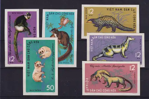 Vietnam 1965 Naturschutz Wildtiere Mi.-Nr. 369-374 U (*)