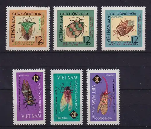 Vietnam 1965 Insekten Wanzen Mi.-Nr. 379-384 (*)