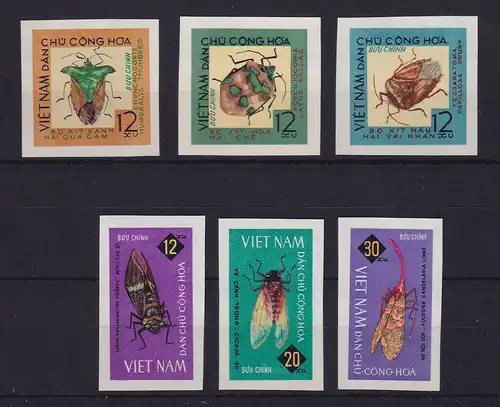 Vietnam 1965 Insekten Wanzen Mi.-Nr. 379-384 U (*)