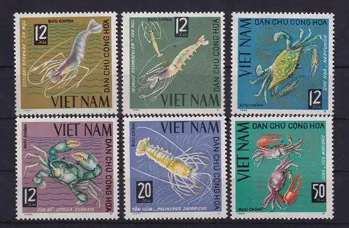 Vietnam 1965 Garnelen und Krebse Mi.-Nr. 387-392 (*)
