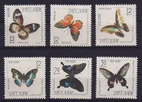 Vietnam 1965 Schmetterlinge Mi.-Nr. 405-410 (*)