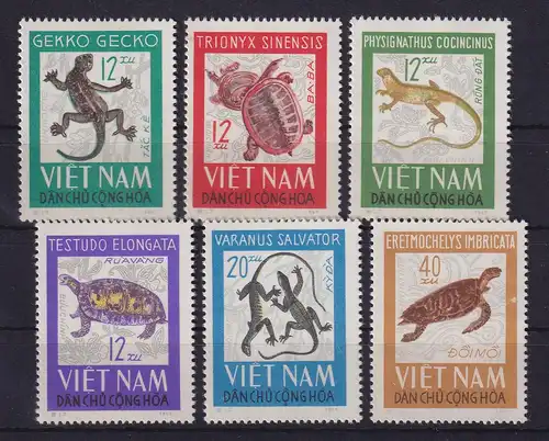 Vietnam 1966 Reptilien Mi.-Nr. 432-437 (*)
