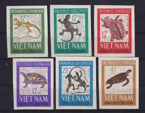 Vietnam 1966 Reptilien Mi.-Nr. 432-437 U (*)