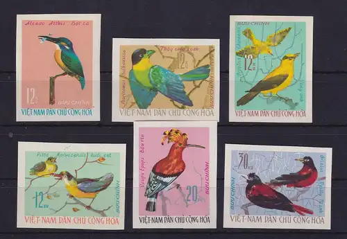 Vietnam 1966 Vögel Mi.-Nr. 456-461 U (*)