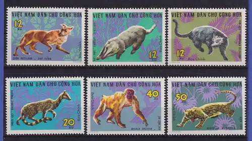 Vietnam 1967 Wildtiere Mi.-Nr. 475-480 (*)