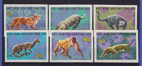 Vietnam 1967 Wildtiere Mi.-Nr. 475-480 U (*)