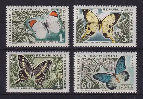 Zentralafrikanische Republik 1963 Schmetterlinge Mi.-Nr. 42-45 postfrisch **