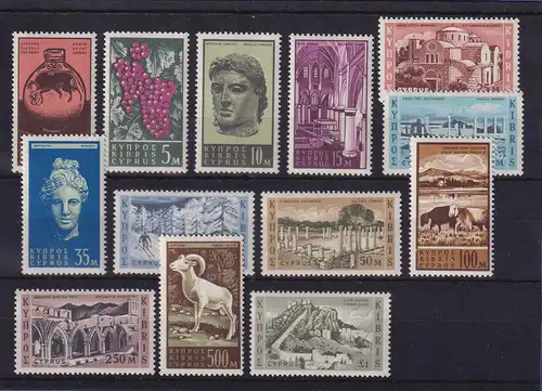 Zypern 1962 Landesmotive Mi.-Nr. 202-214 postfrisch **