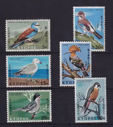 Zypern 1969 Einheimische Vögel Mi.-Nr. 322-327 postfrisch **