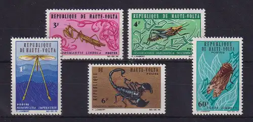 Obervolta Burkina Faso 1966 Insekten und Skorpion Mi.-Nr. 201-205 postfrisch **