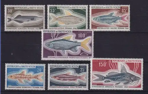 Obervolta Burkina Faso 1969 Fische Mi.-Nr. 263-266, 273-275 postfrisch **