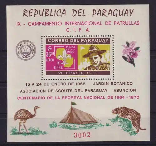 Paraguay 1965 Pfadfinder Mi.-Nr. Block 65 postfrisch **