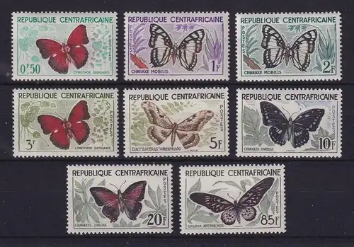 Zentralafrikanische Republik 1960 Schmetterlinge Mi.-Nr. 4-11 postfrisch **