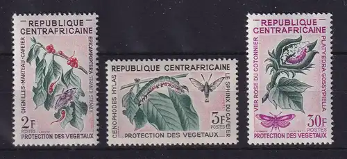 Zentralafrikanische Republik 1965 Pflanzenschutz Schadinsekten Mi.-Nr. 88-90 **