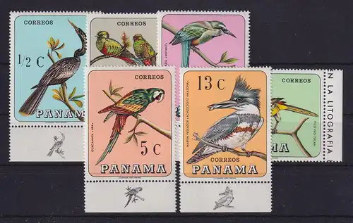 Panama 1967 Vögel Mi.-Nr. 989-994 Randstücke postfrisch **