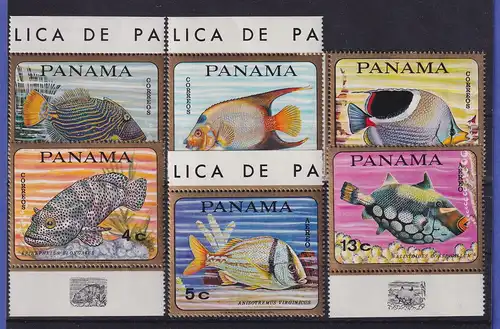 Panama 1968 Tropische Fische Mi.-Nr. 1070-1075 Randstücke postfrisch **