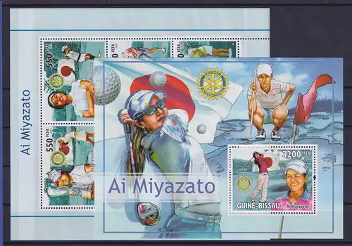 Guinea-Bissau 2010 Golfspielerin Ai Miyazato Mi.-Nr. 4842-4847, Block 812 **