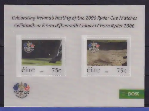 Irland 2006 Golf  Ryder Cup Mi.-Nr. Block 61 postfrisch **