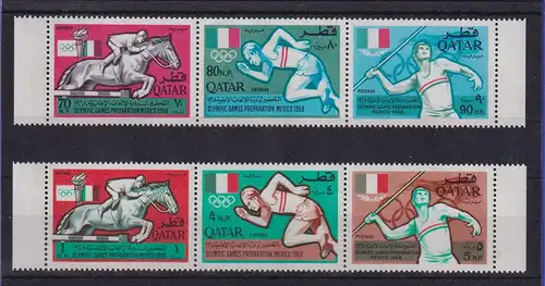 Qatar 1966 Olympische Spiele Mexiko 1968 Mi.-Nr. 135-140 A postfrisch **