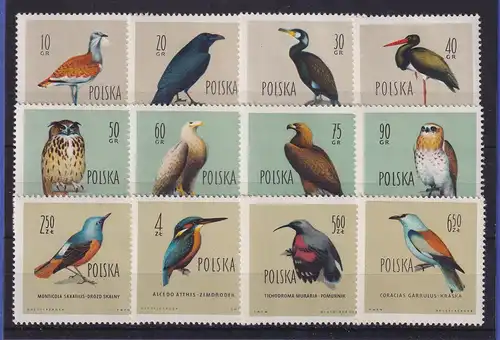 Polen 1960 Einheimische Vögel Mi.-Nr. 1197-1208 postfrisch **