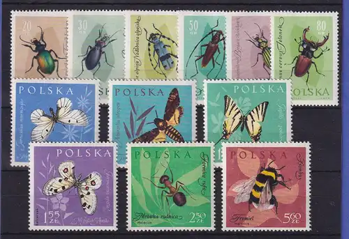 Polen 1961 Insekten Mi.-Nr. 1277-1288 postfrisch **