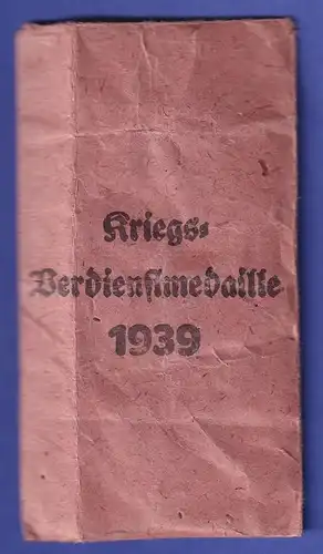 Deutsches Reich 1940/45 Kriegsverdienstmedaille mit Band und originaler Tüte